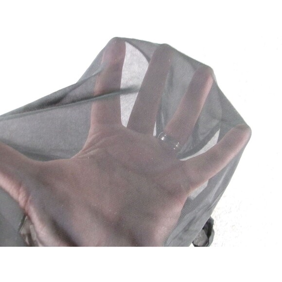 Kirra Blouse Women Small Black Beige Geometric Chiffon Sheer Beachy Summer - Picture 9 of 11